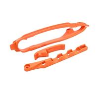 Cubierta de Cadena Compatible con EXC EXCF SX SXF XC XCF XCFW 350 450 250 300 Kit de Deslizador Cadena basculante Guía protección Abrazadera Manguera Freno Sprocket Chain Cover(Orange Flat Fork Kit)