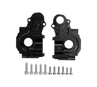 Cubierta de caja de cambios trasera de Metal para LOSI Mini T 2,0 2WD 1/18 RC Truck Car Upgrade Parts (Negra)