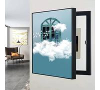 Cubierta de caja de fusibles, arte de pared, paneles de disyuntores, medidor oculto, pintura decorativa, gabinete eléctrico for decoración del hogar(D,35x45cm)