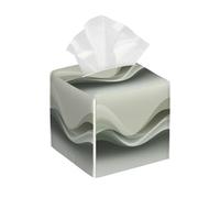 Cubierta De Caja De Pañuelos Cuadrada Resumen De Fluidos De Ondas Modernas con Franjas De Gradiente Impermeable Tissue Box Cuero PVC Porta Pañuelos para Hogar Coche Baño