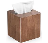 Cubierta de caja de pauelos LivivSab Square - Soporte de cajas de pauelos de madera de roble para la sala de estar Cena Mesa Office de bao - C