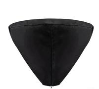 Cubierta de calentador al aire libre impermeable diseño transpirable con cordón para calentadores verticales altos pirámide uso jardín negro 87 x 64 cm