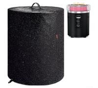 Cubierta de calentador resistente 600d al aire libre, impermeable, resistente al viento, protector de brasero de fuego hecho de tela Oxford de PVC con correas para uso en jardín y patio, color negro