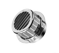 Cubierta de campana de escape de acero inoxidable, rejilla de ventilación resistente a la intemperie de grado 304 con diseño impermeable para tubo de cocina, color plateado, 22,5 x 22,5 x 13 cm