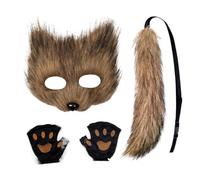 Cubierta de cara de de Halloween - Accesorios de disfraz de peludo, celebraciones de Halloween con guantes de cola y pata | Perfecto para cosplay, vestidos de fantasía, de