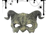 Cubierta de cara de vestuario, máscara de cosplay de cuernos de oveja de miedo, 10.63x6.69 pulgadas, ideal para vacaciones, carnaval, desfile, eventos, sesiones de fotos, actividades, festival, fiesta