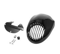Cubierta de carenado para parrilla de faro negro de motocicleta, parabrisas de plástico ABS compatible con montaje de horquilla delantera Sportster XLCH 883 1200(Grill style)