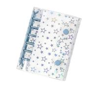 Cubierta de carpeta - 11 cm Glitter Star PVC Notebook Shell, protector planificador recargable para hojas sueltas A7, carpeta elegante organizador | Daily Life Journal Cover For Office School Home