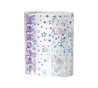 Cubierta de carpeta - 11 cm Glitter Star PVC Notebook Shell, protector planificador recargable para hojas sueltas A7, carpeta elegante organizador | Daily Life Journal Cover For Office School Home