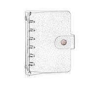 Cubierta de carpeta A7, carpeta de anillas de PVC suave transparente con 6 orificios Carpeta de papel recargable Carpeta de cuaderno de hojas sueltas a prueba de agua Cubierta de carpeta