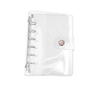 Cubierta de carpeta A7, carpeta de anillas de PVC suave transparente con 6 orificios Carpeta de papel recargable Carpeta de cuaderno de hojas sueltas a prueba de agua Cubierta