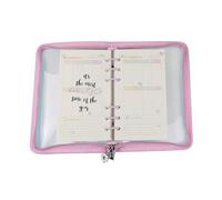 Cubierta De Carpeta - Protector De Cremallera Pvc Transparente Para 6 Anillas | 25x18 Cm Funda Para Carcasa De Diario,Para Cuaderno Recargable Escuela Oficina Estudio Hogar Viaje