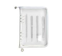 Cubierta de carpeta - PVC, 10x7in Journal Zipper Protector | Cubierta de presupuesto de 6 anillos, organizador de Shell para la escuela, negocios, estudio, hogar, viajes, boda, planificador