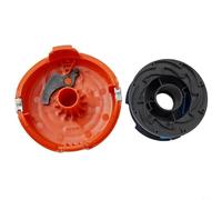 Cubierta de carrete de repuesto y línea para Black & Decker GL315 GL350 GL650, tapa de alimentación automática con línea de 1.65 mm, piezas de recortadora de jardín (1 tapa + 1 carrete)