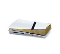Cubierta de centro de host para PS5 Pro,Pegatinas de piel de fibra de carbono de consola,Película de protección de parte central consola de juegos para PS5 Pro (Fibra de Carbono Or)
