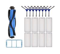 Cubierta de cepillo lateral del rodillo principal compatible con Eufy Robovac 11S 35C 15C 25C 30C Robot Aspirador Prefiltro HEPA piezas de repuesto (ciruela)