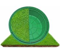 cubierta de césped incrustado, Tapa de alcantarilla compuesta resina invisible varios tamaños(Round 60 * 60CM/23.6 * 23.6IN)