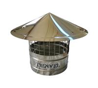 Cubierta de chimenea de 130 mm con guarda de pájaros, acero inoxidable, tapa de tubo de chimenea, rejilla de ventilación superior, extremo de tubo de escape, gorro contra la lluvia y la nieve