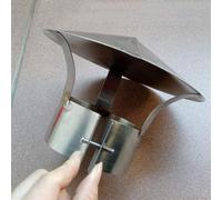 Cubierta de Chimenea de Acero Inoxidable, Protector de Lluvia para tuberías, Tapa de Techo para ventilación de conductos, capuchón para Lluvia, aro Ajustable (tamaño: 130 mm)