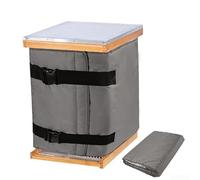 Cubierta de colmena de invierno de tela Oxford 600D, resistente al viento, impermeable y aislada, protección para colmenas de abejas, clima frío para accesorio de apicultura (gris) (gris)
