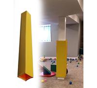 Cubierta de Columna de Espuma Amarilla, Almohadilla de Impacto para portería de Baloncesto Interior/Exterior, Protector de Poste de fútbol Americano para Garaje, 8 x 8 cm (3 x 3 Pulgadas) pa