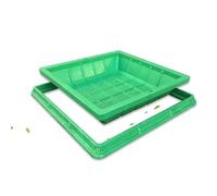 Cubierta de conducto invisible impermeable para inspección, cubierta de drenaje plantable y marco de 27.5 x 27.5 pulgadas, ideal para césped y patio y solución de drenaje discreta