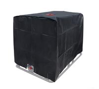 Cubierta de contenedor IBC compatible con tanques de 1000 L que ofrece blindaje UV y estabilización de temperatura a través de forro reflectante (negro)
