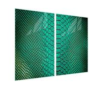 Cubierta de cristal de 2 piezas, 45 x 52 cm, tabla de cortar y placa de vitrocerámica, higiénica y antideslizante, protección para inducción, vitrocerámica, diseño de serpientes