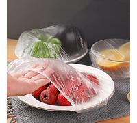 Cubierta de cuenco de película de plástico desechable Cubiertas elásticas para el polvo de alimentos Cubierta de envoltura de plástico Accesorios de cocina (100 piezas)