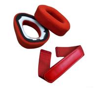Cubierta de diadema fácil de instalar para Corsair HS80 RGB (rojo) | Tela de franela, tacto suave, reduce la presión, ideal para largas sesiones, gris, rojo, rosa, morado, azul, negro
