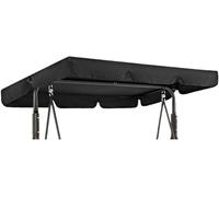 Cubierta de dosel for columpio de verano, repuesto de jardín, parte superior de 3 plazas, impermeable for silla al aire libre, banco de Patio(Black,142*120*18cm)