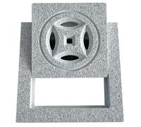 Cubierta de drenaje comercial y residencial, tapa de boca decorativa para uso en exteriores, 30 x 30 cm, accesorio gris para sistema de drenaje