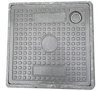 Cubierta de drenaje cuadrada con mango de anillo, tapa de tanque séptico antideslizante, rejilla de drenaje de agua de lluvia para patio, 80 x 80 x 4 cm