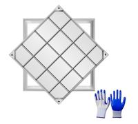 Cubierta de drenaje cuadrada de 39 x 39 pulgadas, tapa de tanque séptico, resistente para entrada, acera, patio, hormigón e impermeable, solución de drenaje de 100 x 100 cm