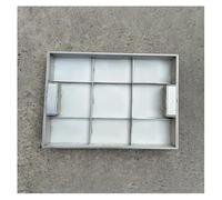 Cubierta de drenaje cuadrada de acero inoxidable personalizable de 39 x 39 pulgadas, tapa de inspección invisible para aceras, jardín y césped, diseño elegante, perfecta para uso en exteriores