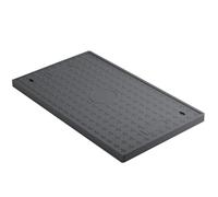 Cubierta de drenaje cuadrada de fibra de vidrio, tapa de boca de alta resistencia para jardín, patio, entrada, placa de acceso de 50 x 60 x 4 cm con diseño superior sólido
