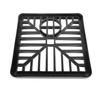 Cubierta de drenaje cuadrada de plástico negro de 6 pulgadas, canal de drenaje para exteriores, rejilla de PVC resistente, tolvas de drenaje, eliminación de desechos, diseño cuadrado, esquinas