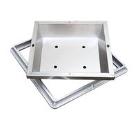 Cubierta de drenaje de acero inoxidable para jardines, escuelas, calles, panel de inspección de 65 cm x 55 cm x 12 cm con agujeros de drenaje y tapa de alcantarillado resistente a la intemperie