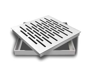 Cubierta de drenaje de acero inoxidable, rejilla cuadrada para duchas al aire libre y cobertizos de jardín, resistente al óxido, bloqueador de suciedad, fácil instalación, drenaje de agua solut