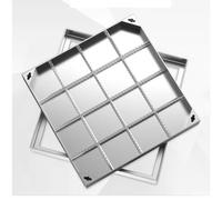 Cubierta de drenaje de acero inoxidable resistente y marco para pozo de aguas residuales, diseño impermeable duradero con base de acero integrada, ideal para gestión del agua de lluvia y uso en