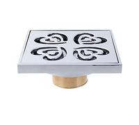Cubierta de drenaje de ducha cuadrada de latón de 4 pulgadas con filtro, ideal para cocina, baño, garaje y sótano, y elegante solución de drenaje