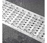 Cubierta de drenaje de metal para exteriores, rejilla de drenaje extraíble para el hogar, 58 x 25 cm, ideal para gestión del agua de patio y garaje, resistente al óxido.