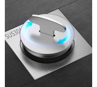 Cubierta de drenaje de piso de acero inoxidable 304 con válvula de retención para tuberías de drenaje DN50 que soportan un rango de diámetro de tubería de 75-90 mm, baño, cocina, fontanería (10 x 10