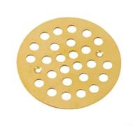 Cubierta de drenaje de piso de acero inoxidable con agujeros de drenaje uniformes de 10 mm y montaje atornillado para desagües cuadrados de 4 a 14 pulgadas (redondo, dorado)