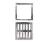 Cubierta de drenaje de piso de acero inoxidable, rejilla de drenaje cuadrada, resistente al aire libre, cubierta de canal interior, diseño antideslizante para jardín, patio, baño, 150 x 150 mm (150 x