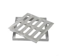 Cubierta de drenaje de piso de acero inoxidable, rejilla de drenaje cuadrada, resistente al aire libre, cubierta de canal interior, diseño antideslizante para jardín, patio, baño, 150 x 150 mm (200 x