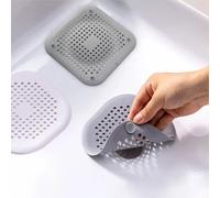 Cubierta de drenaje de suelo de silicona antiobstrucción para fregadero, salida de drenaje de baño, filtro antiobstrucción de cabello, salida de alcantarillado, filtro SCR Grey