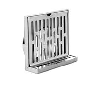 Cubierta de drenaje, escurridor de suelo en forma de L, cubierta de drenaje lateral de acero inoxidable 304 para cocina, baño, inodoro (para tubo de 110 mm)