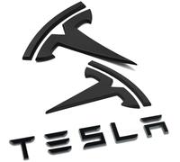 Cubierta de emblema delantero y trasero para modelo Y mejorado 2024 y repuesto de emblema de letras completas, compatible con accesorios Tesla Model Y 2023-2021, color negro mate