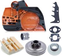 Cubierta de embrague de freno Kit Para Husqvarna 445 450 con tambor de embrague 7T de .325 ", engranaje helicoidal, filtro de aire, cojinete de agujas 544097902, 578097901